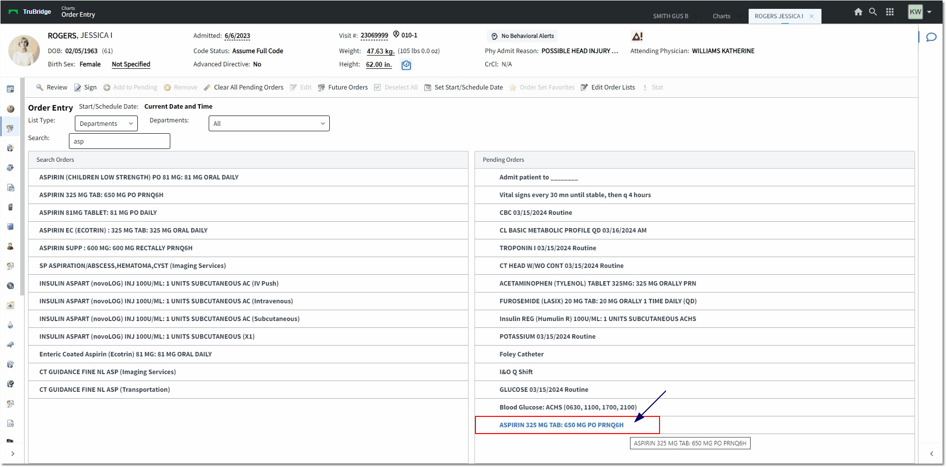 department search add item web client