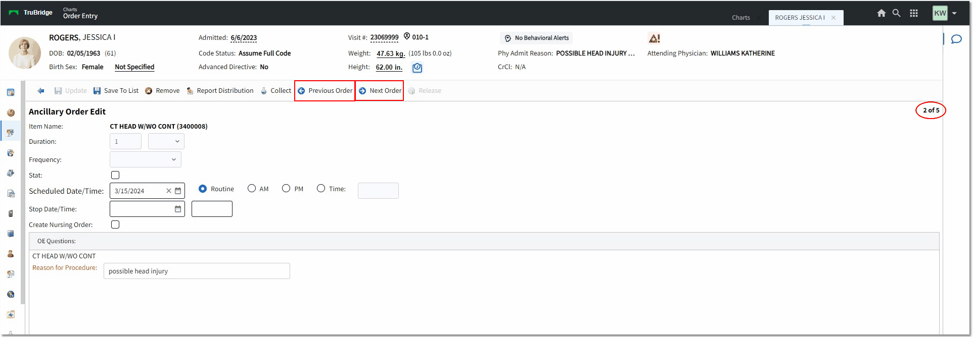 medication order edit required web client