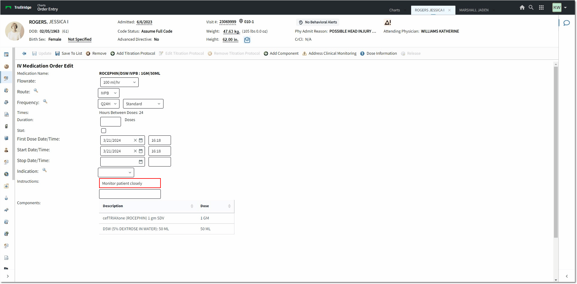 rocephin iv edit web client