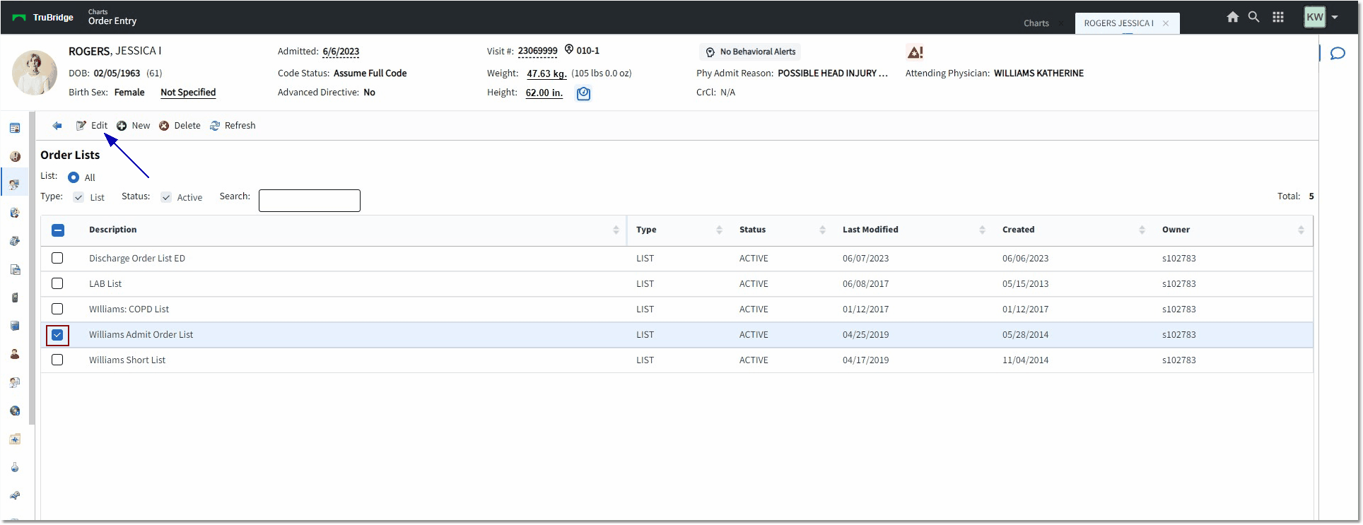 edit order list web client