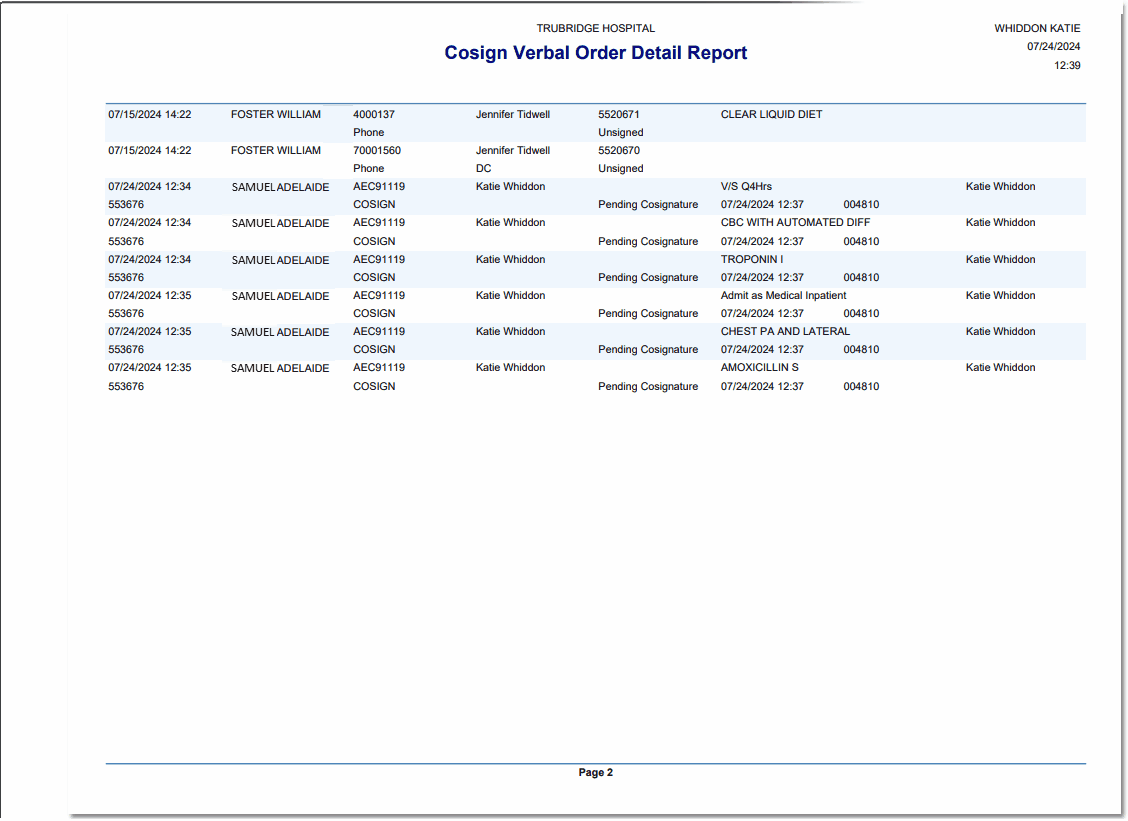 report dashboard cosign verbal 5