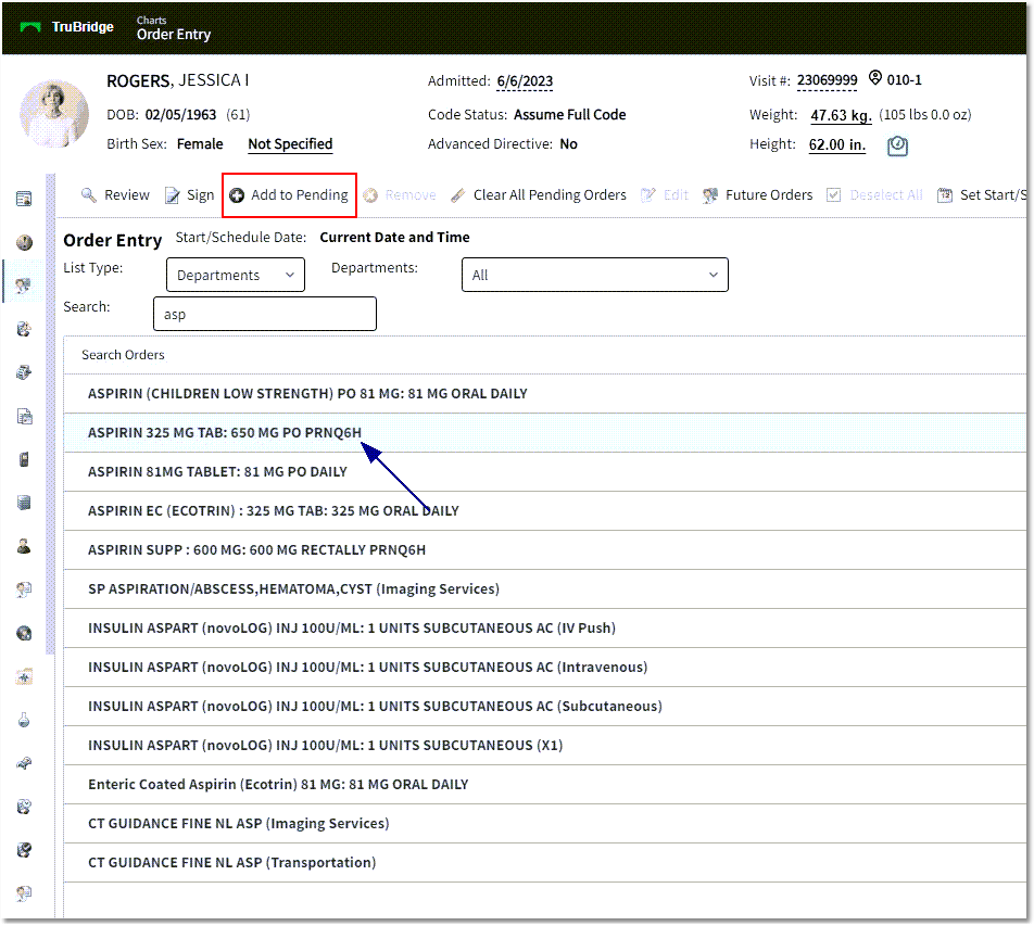 search by department web client