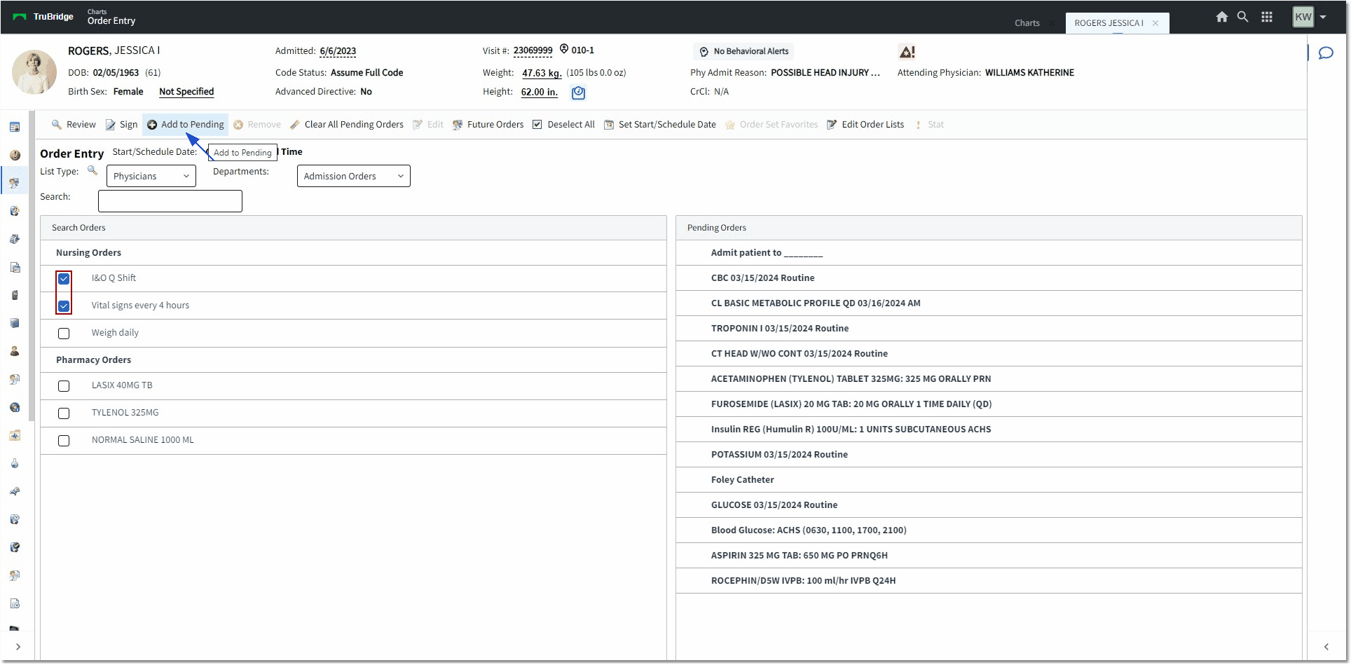 physician list select web client