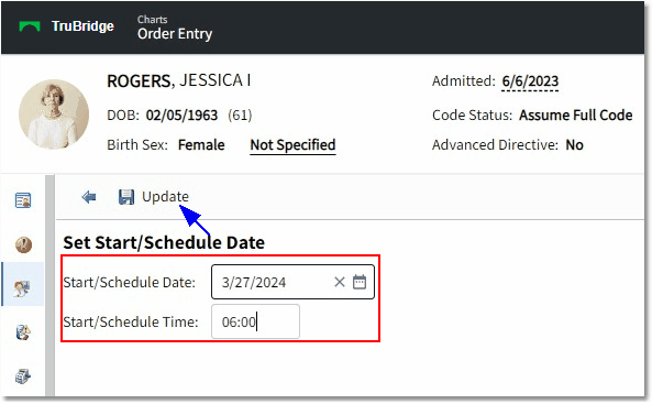 set start schedule pending orders web client