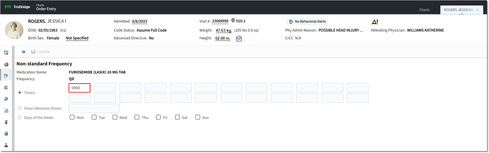 non-standard times edit web client