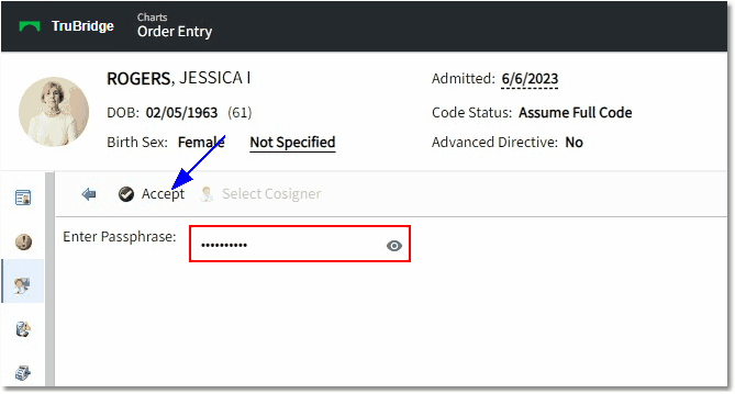 enter passphrase web client