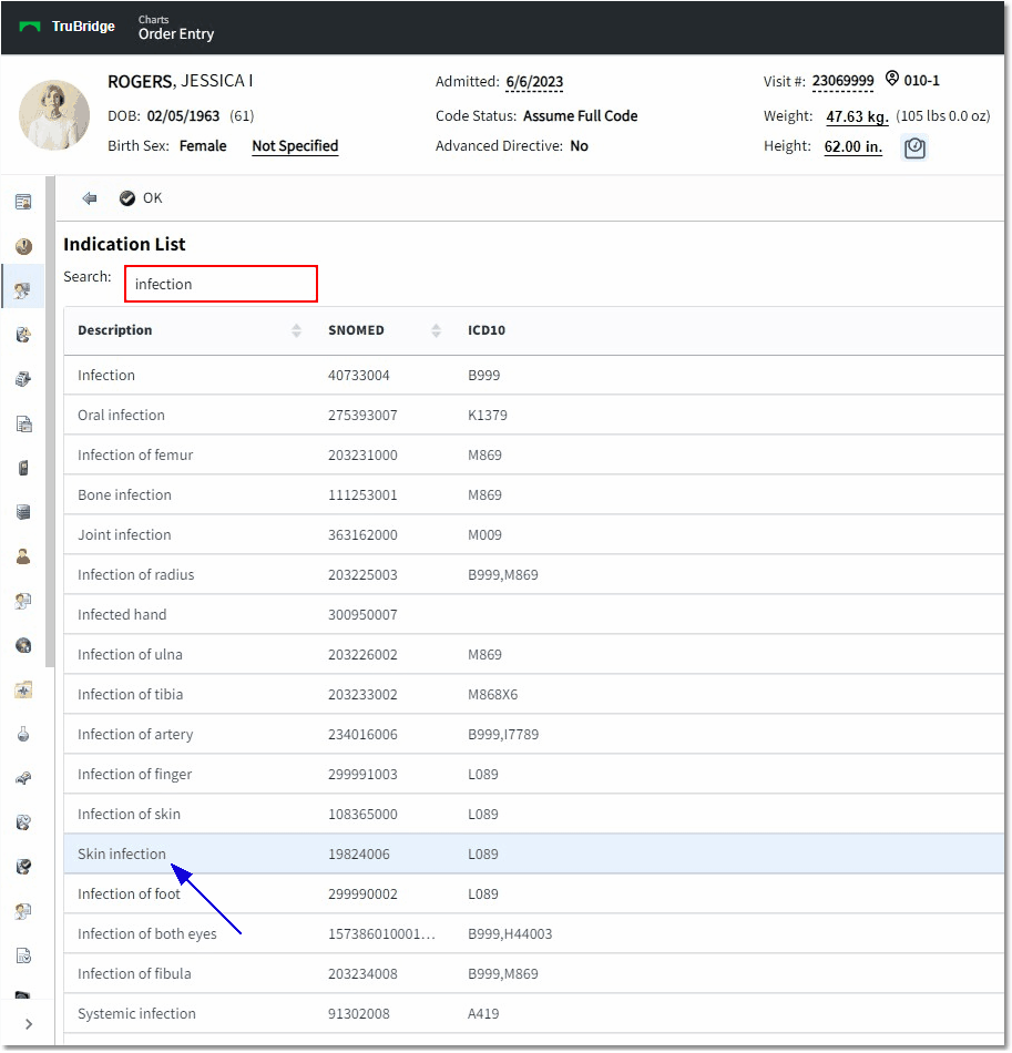 indication lookup web client 2