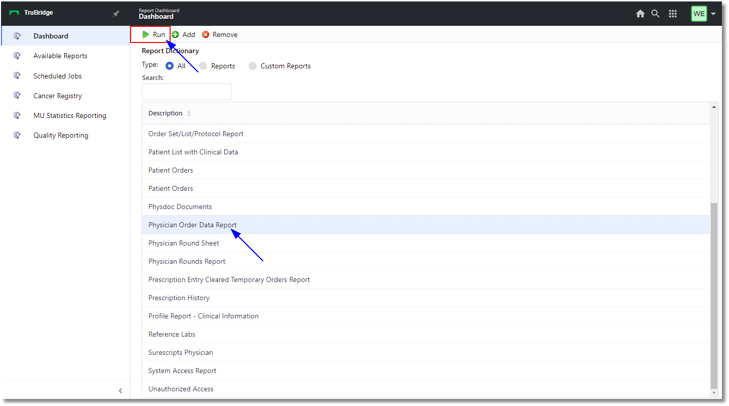phys order data web client