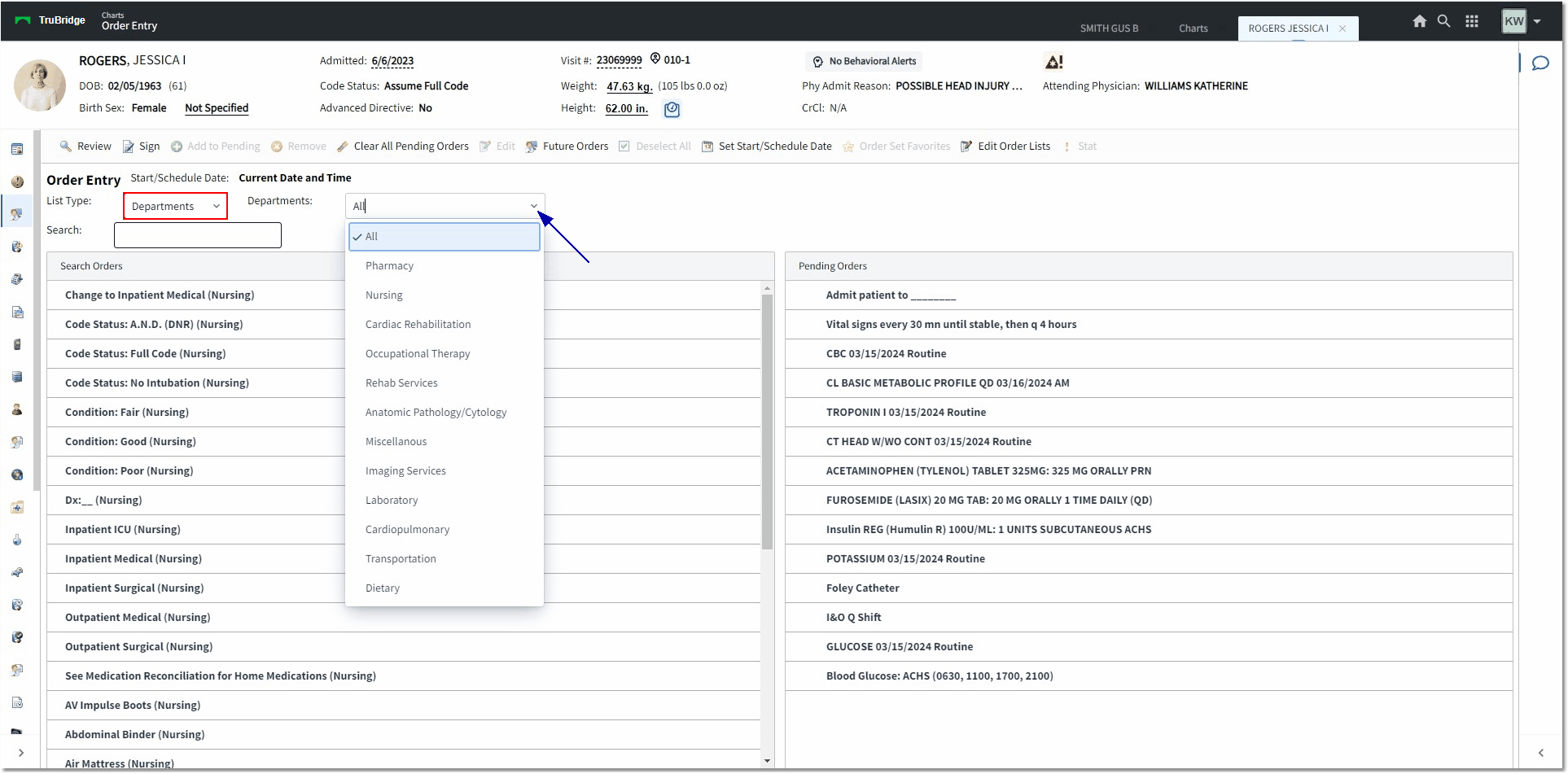 department search web client