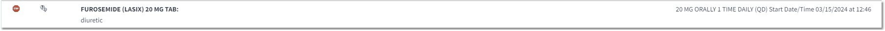 pending lasix order