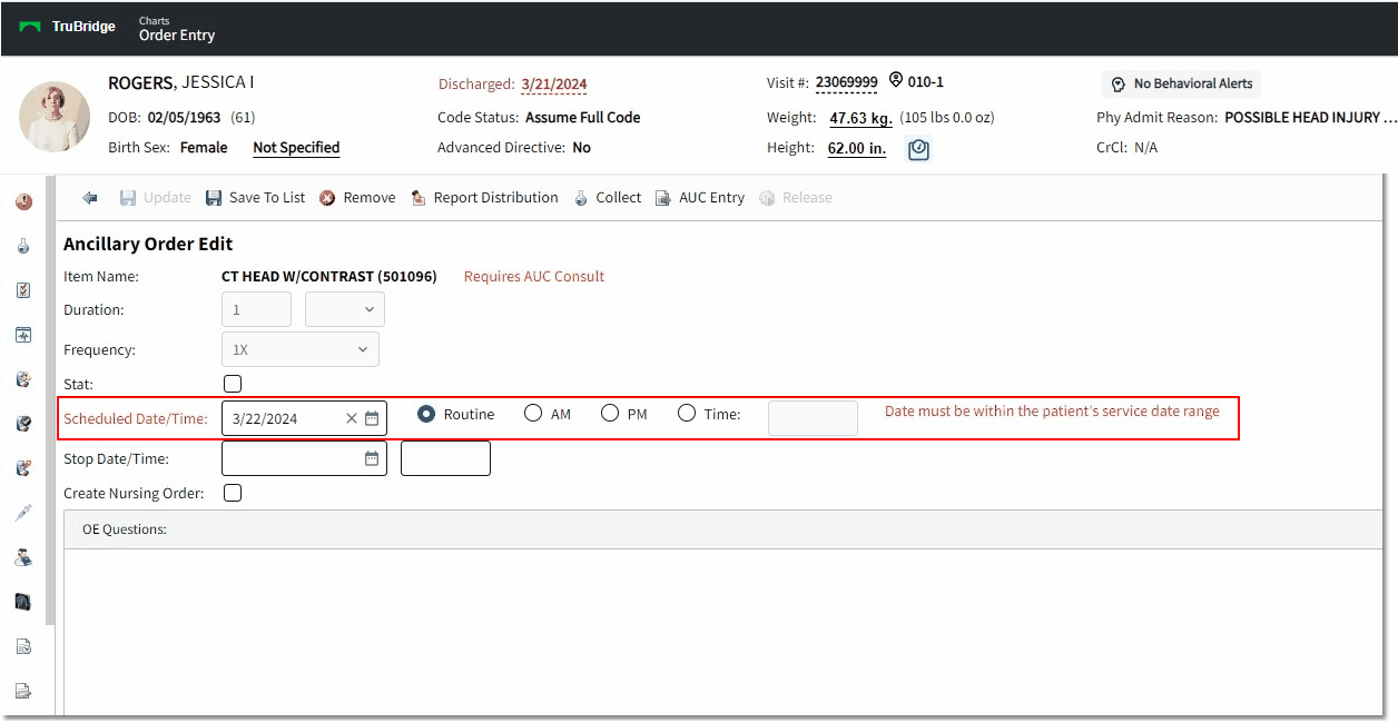 post discharge scheduled web client