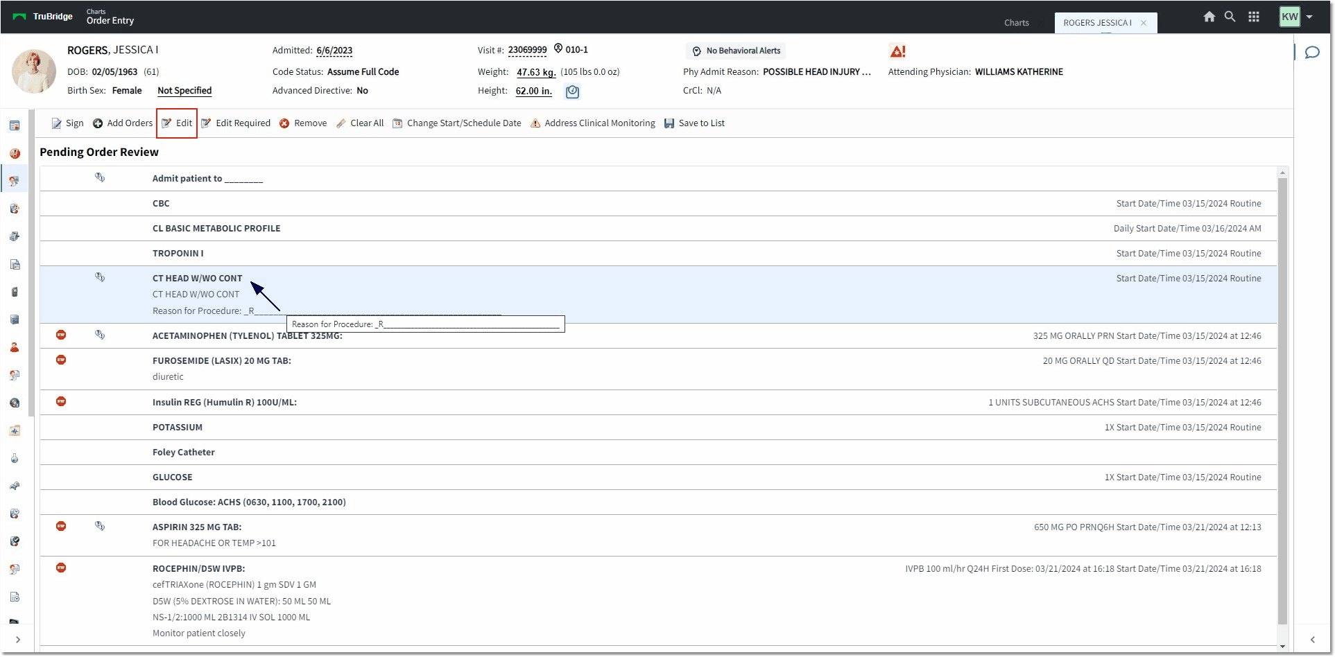 pending order review order edit web client