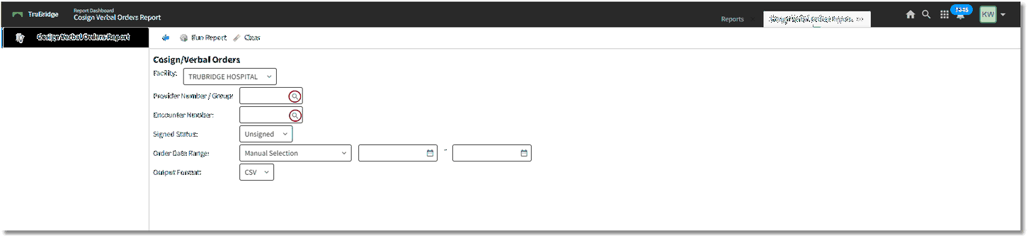 report dashboard cosign verbal