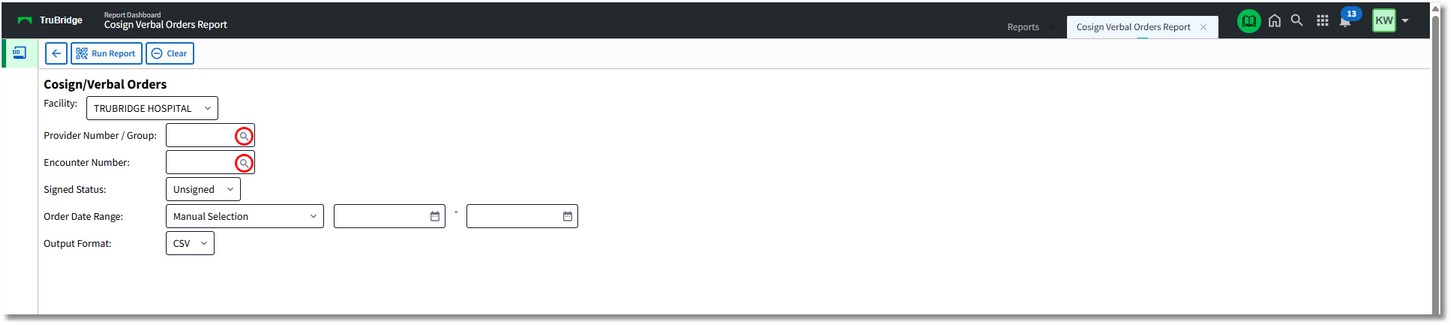report dashboard cosign verbal