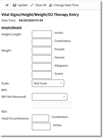 Vitals Height _ Weight