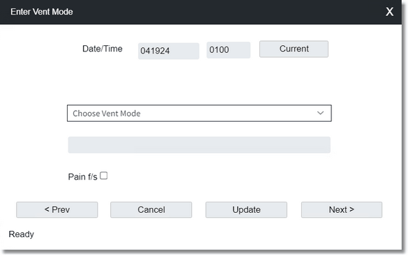 Vent Mode Entry
