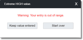 Out of Range Warning