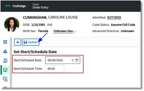 set start schedule date