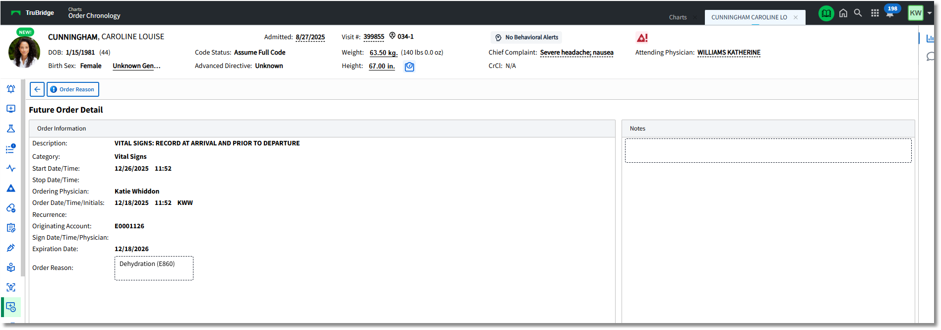 order detail nursing