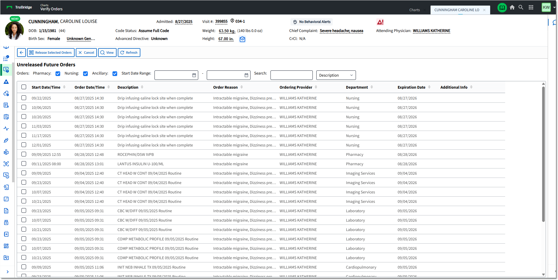 verify orders future orders