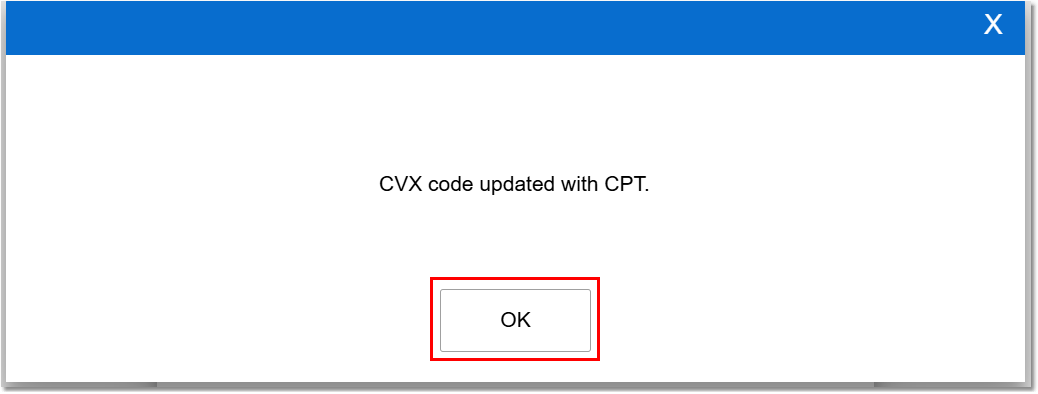 CVX Confirmation Message