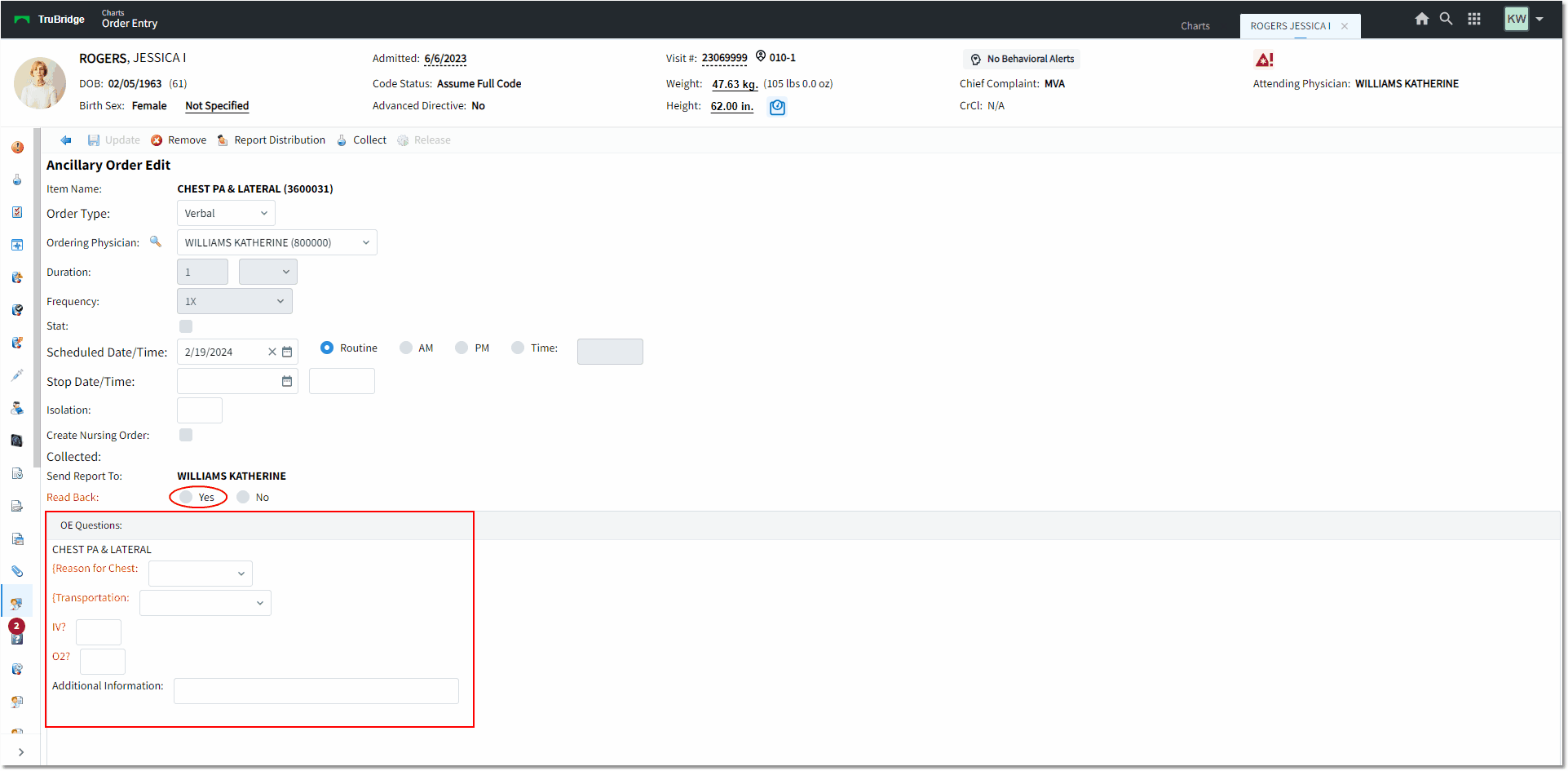 ancillary order edit web client