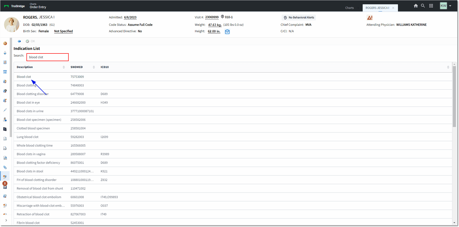 non-iv order edit indication web client