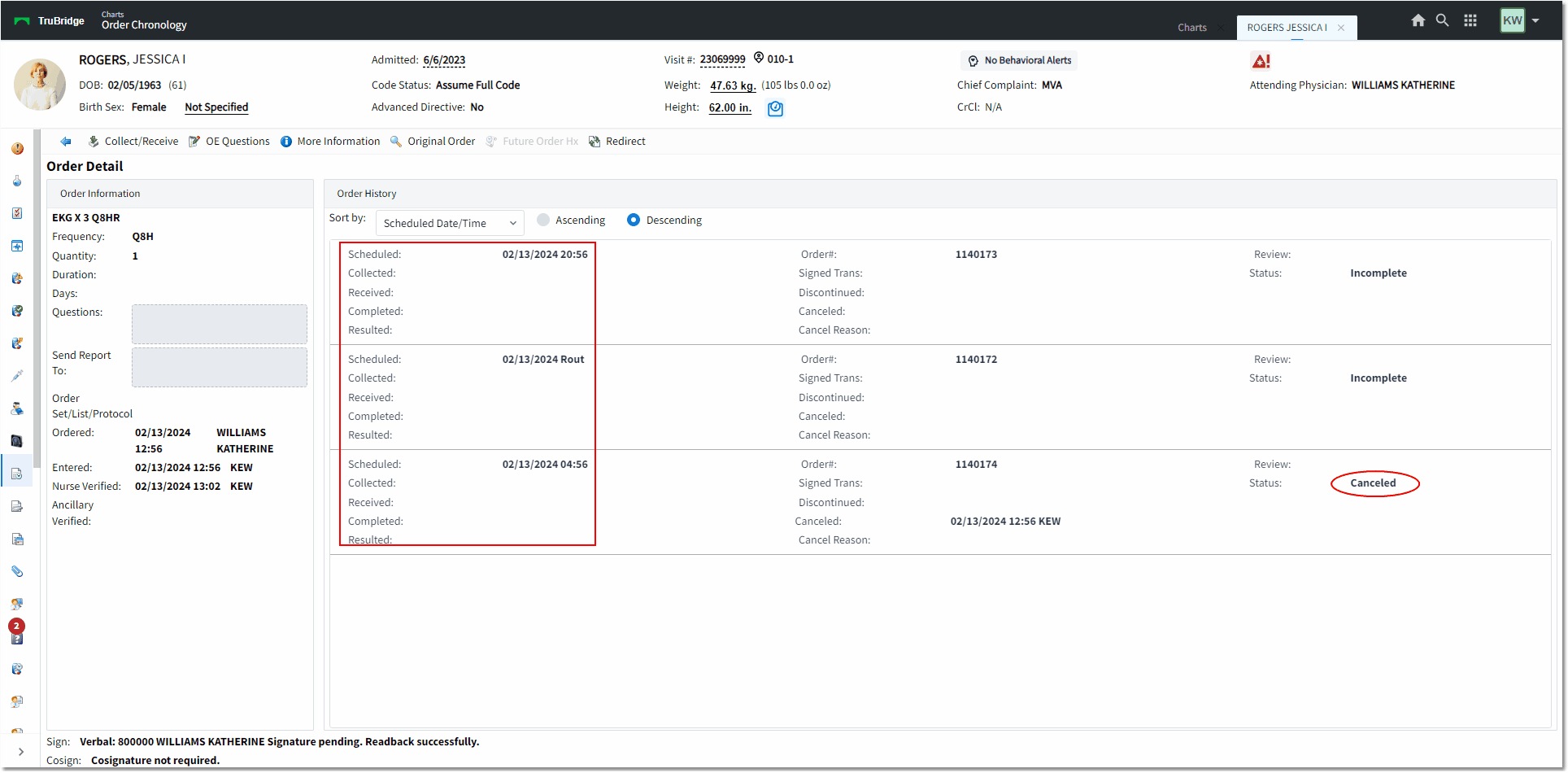 order chron multiple orders web client