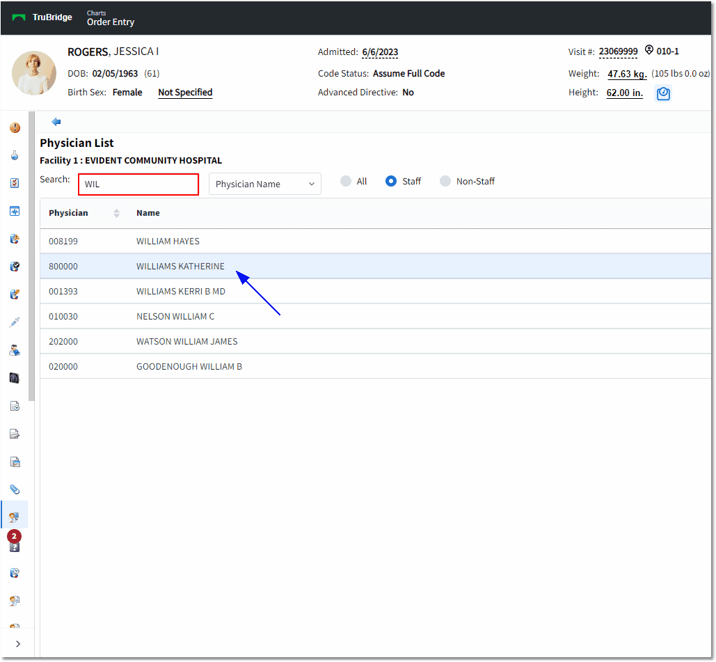 physician list web client