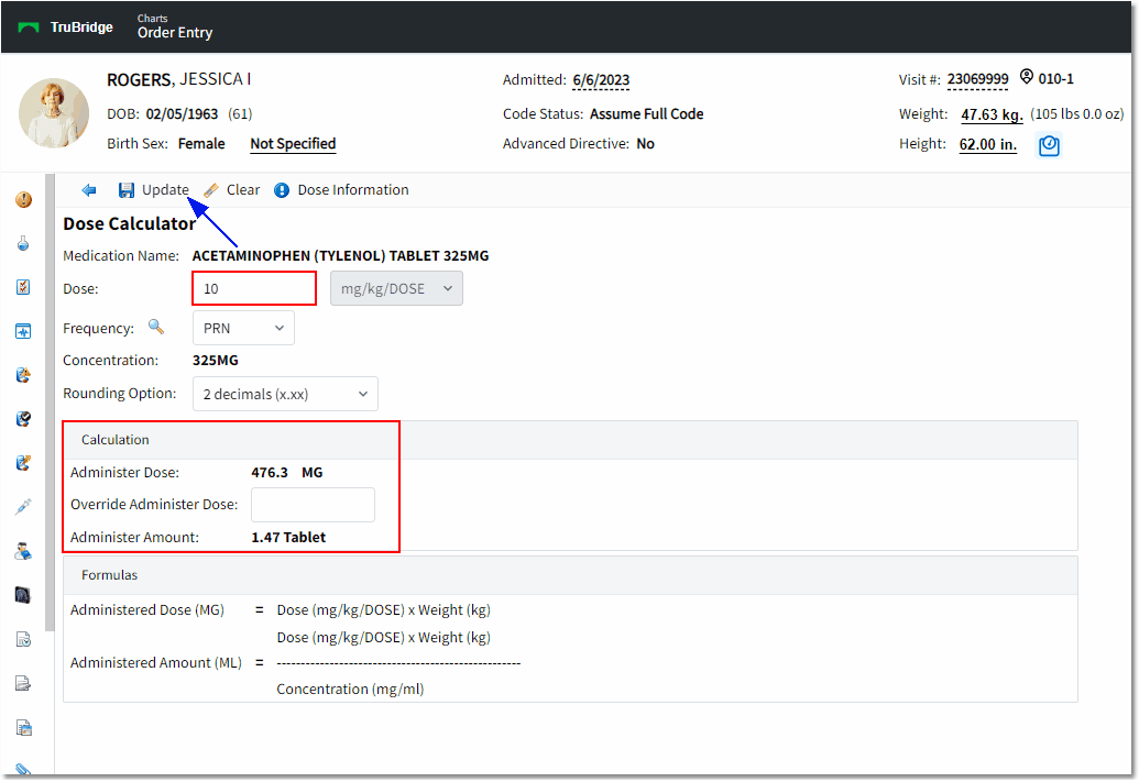 dose calculator web client