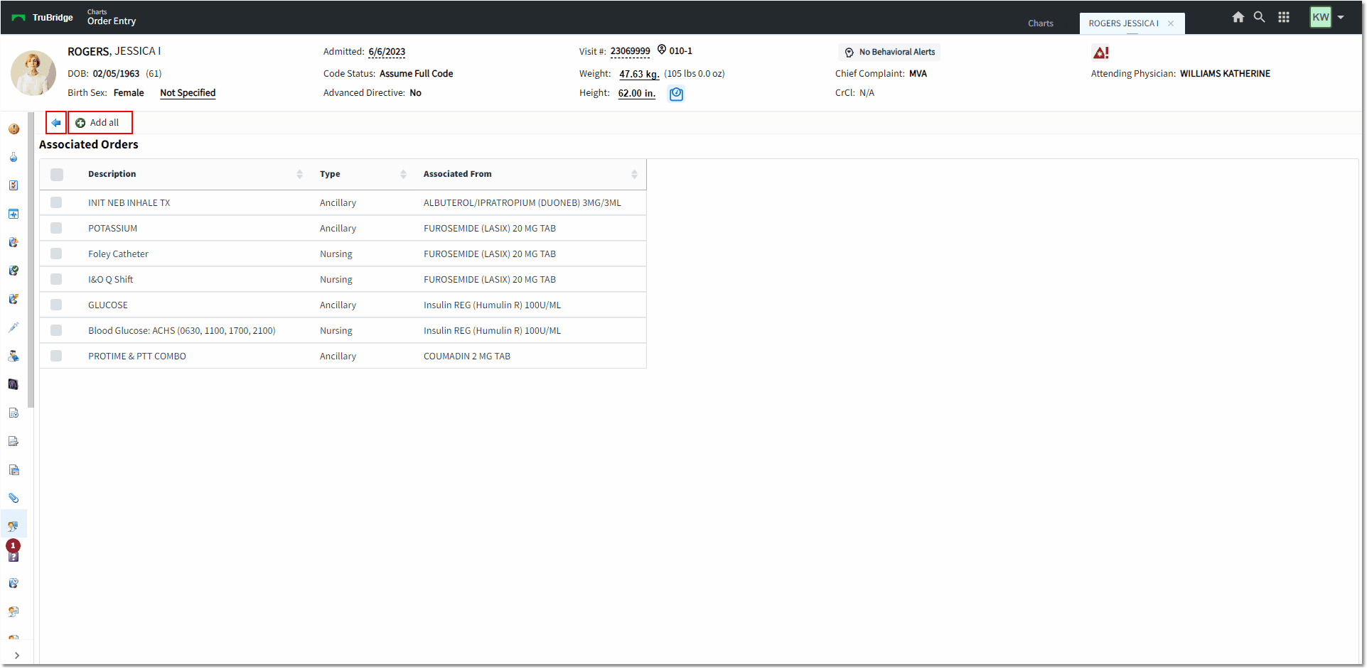 associated orders web client