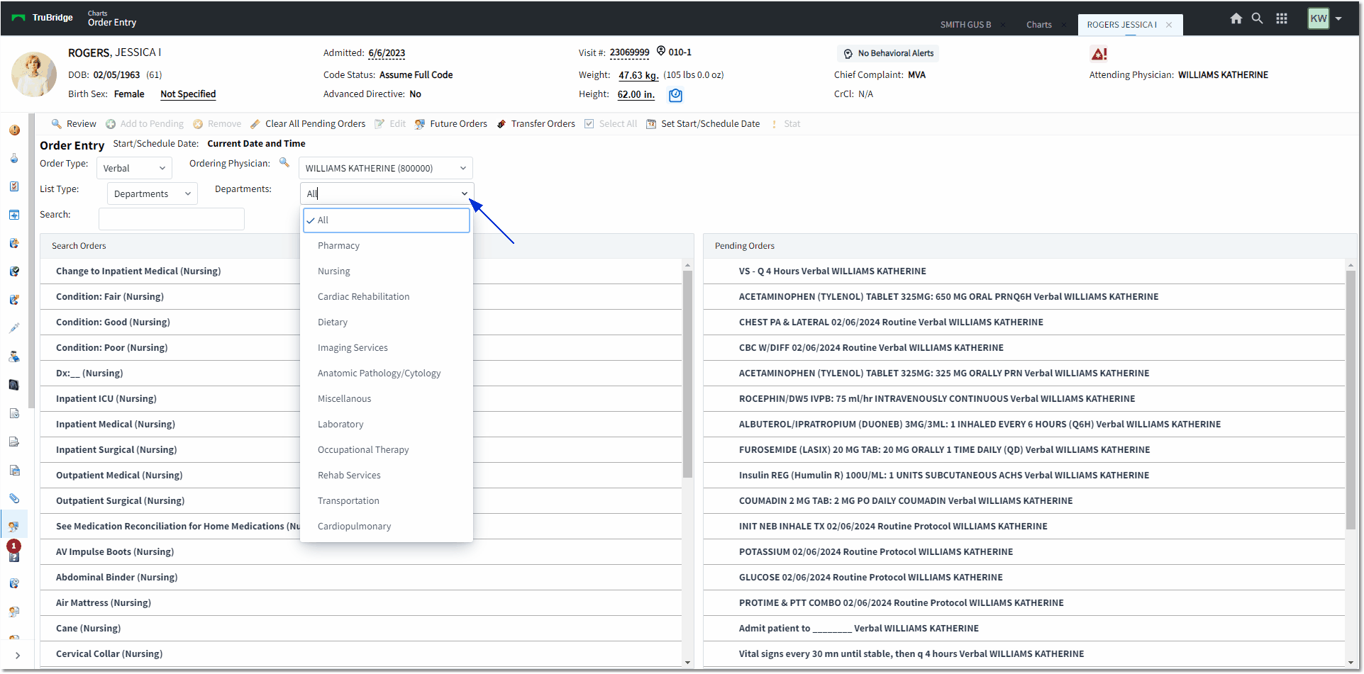 departments web client