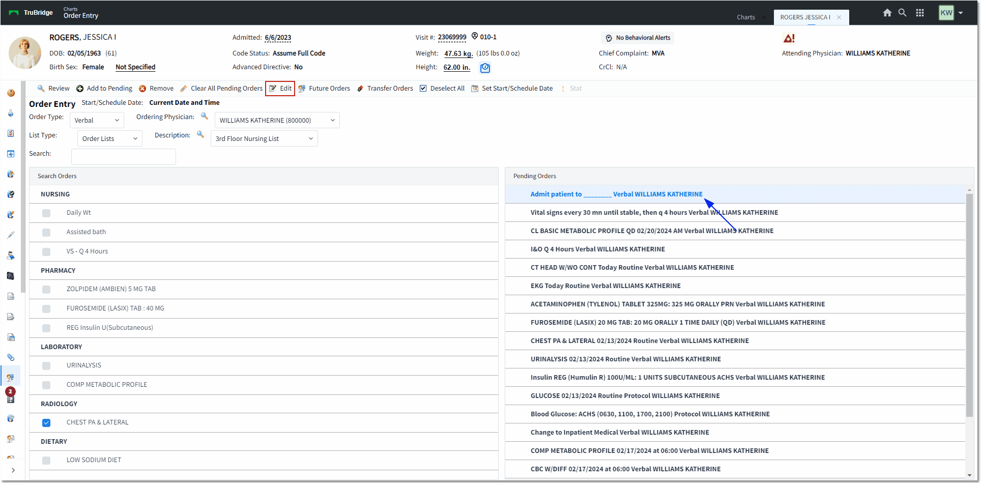 edit pending web client