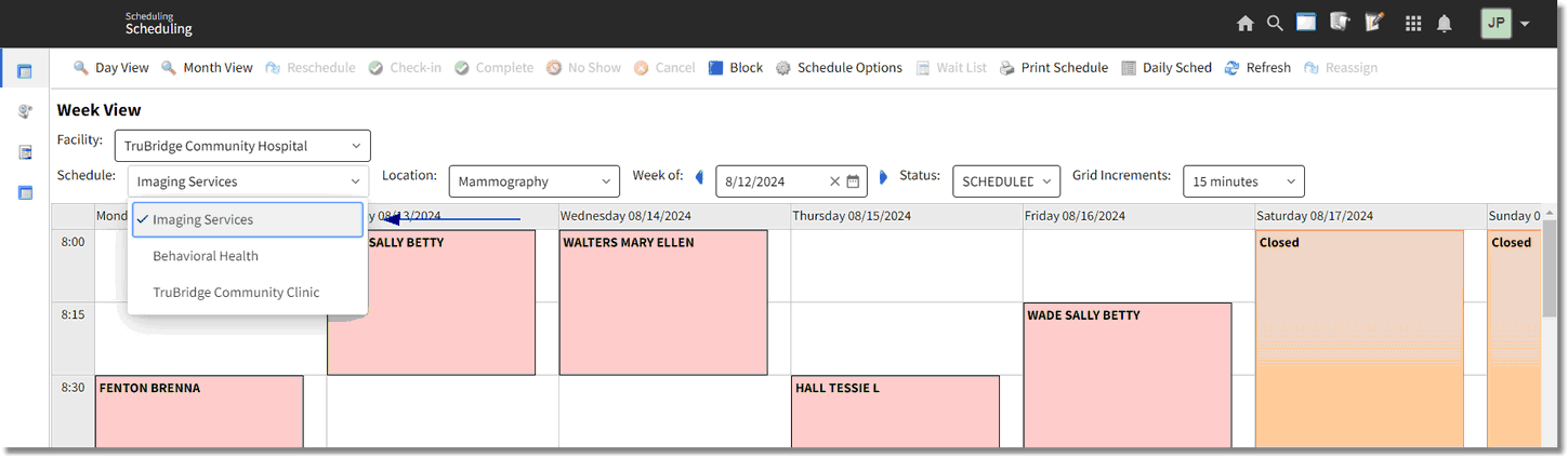 schedule