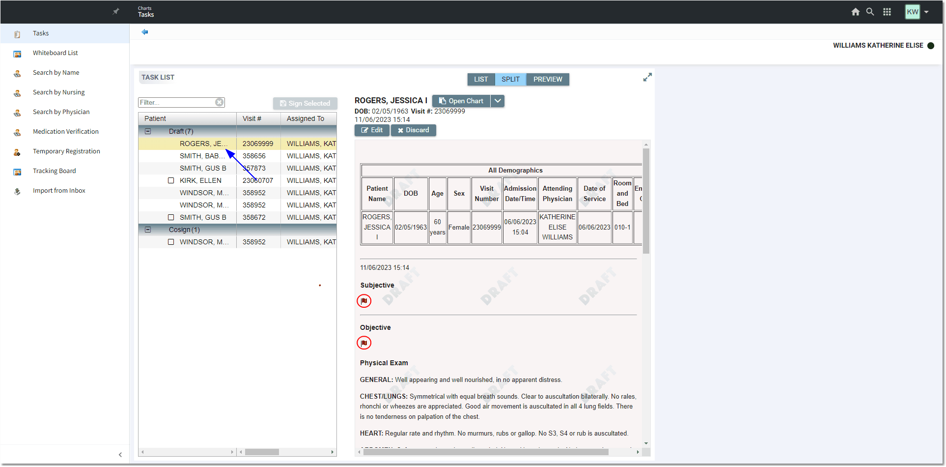 notes task list split view