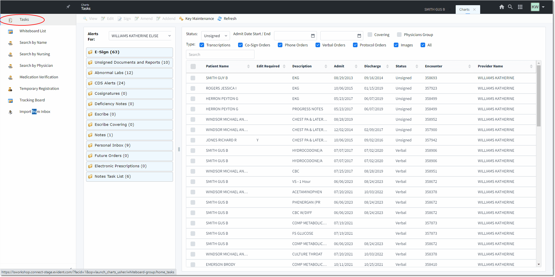 Tasks Screen