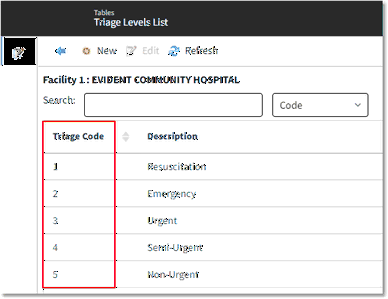 triage level codes