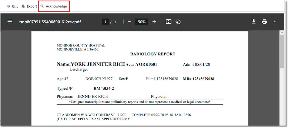 Radiology Transcription