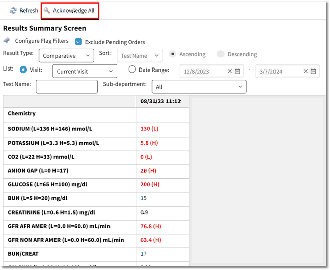 Results Summary Scrren