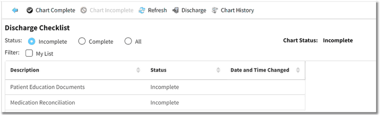 Discharge Checklist_Patient Selected