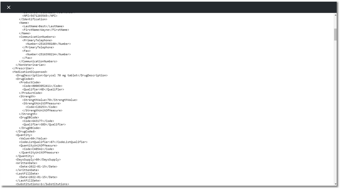 rx history xml 2