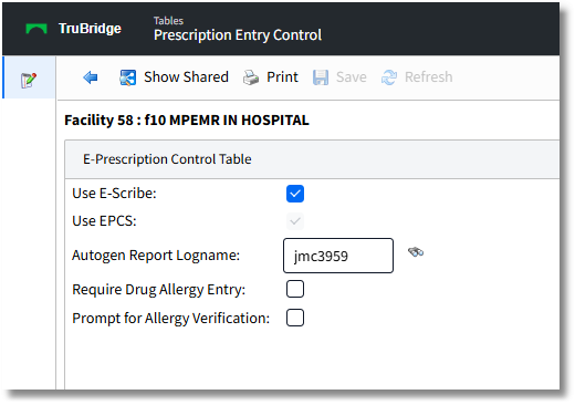 prescription entry control