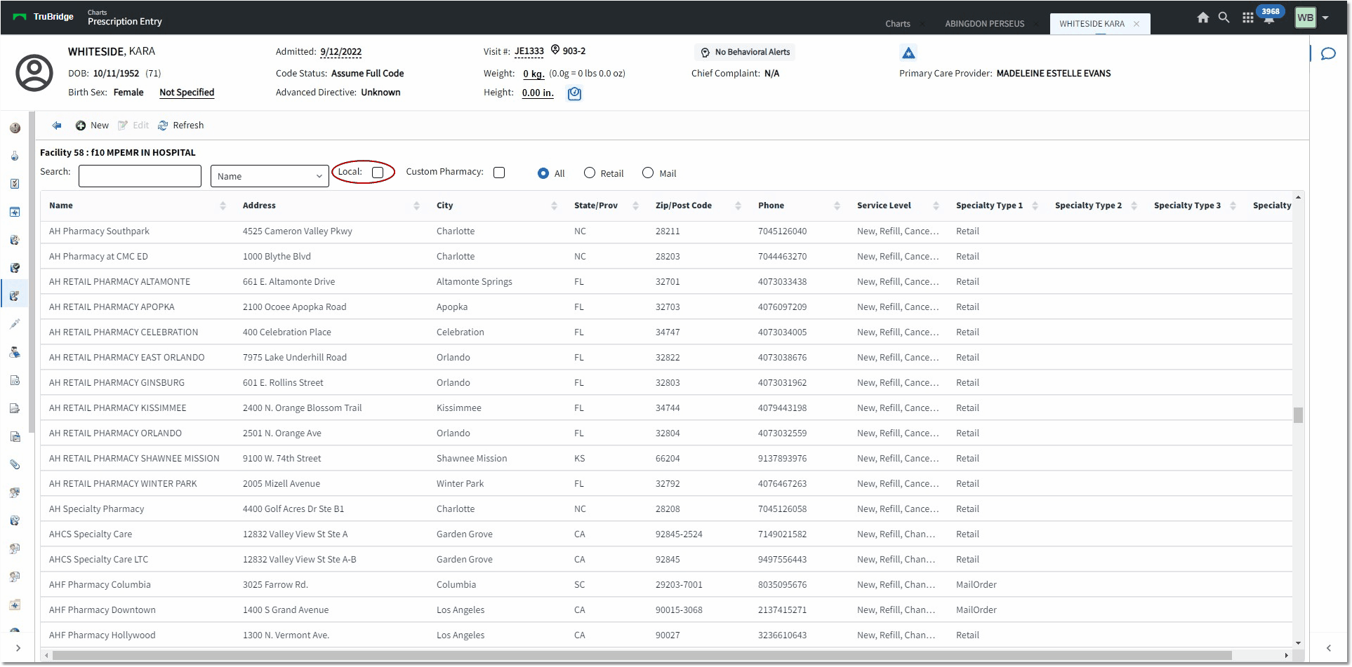 pharmacy lookup web client