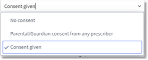 consent dropdown